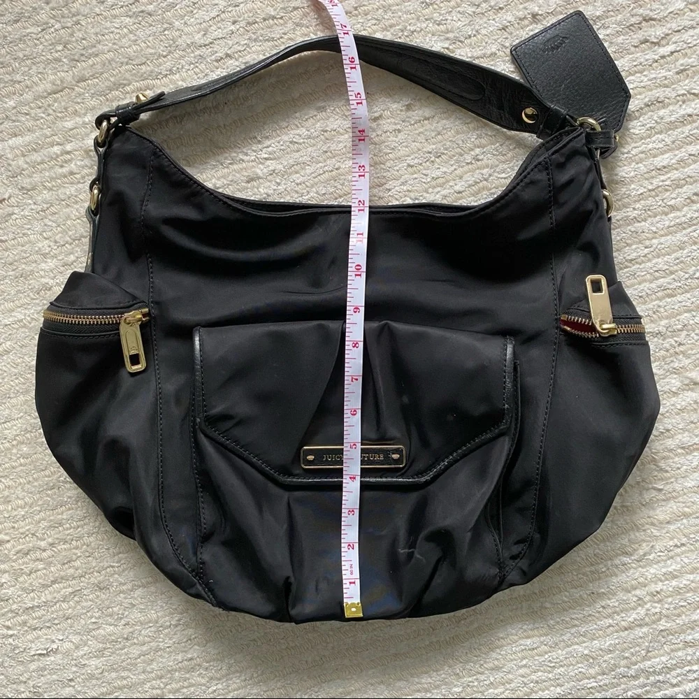 Juicy Couture black nylon hobo purse